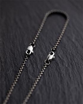 Preview: Halskette aus Edelstahl mit blauem Tigerauge-Stein - Tantum Dark Blue